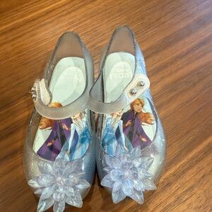 Mini Melissa Silver Frozen Dress Shoes
